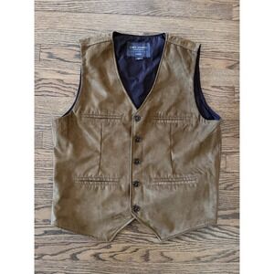 Cody James Brown Faux Suede Vest Men's Large Western Wear Cowboy